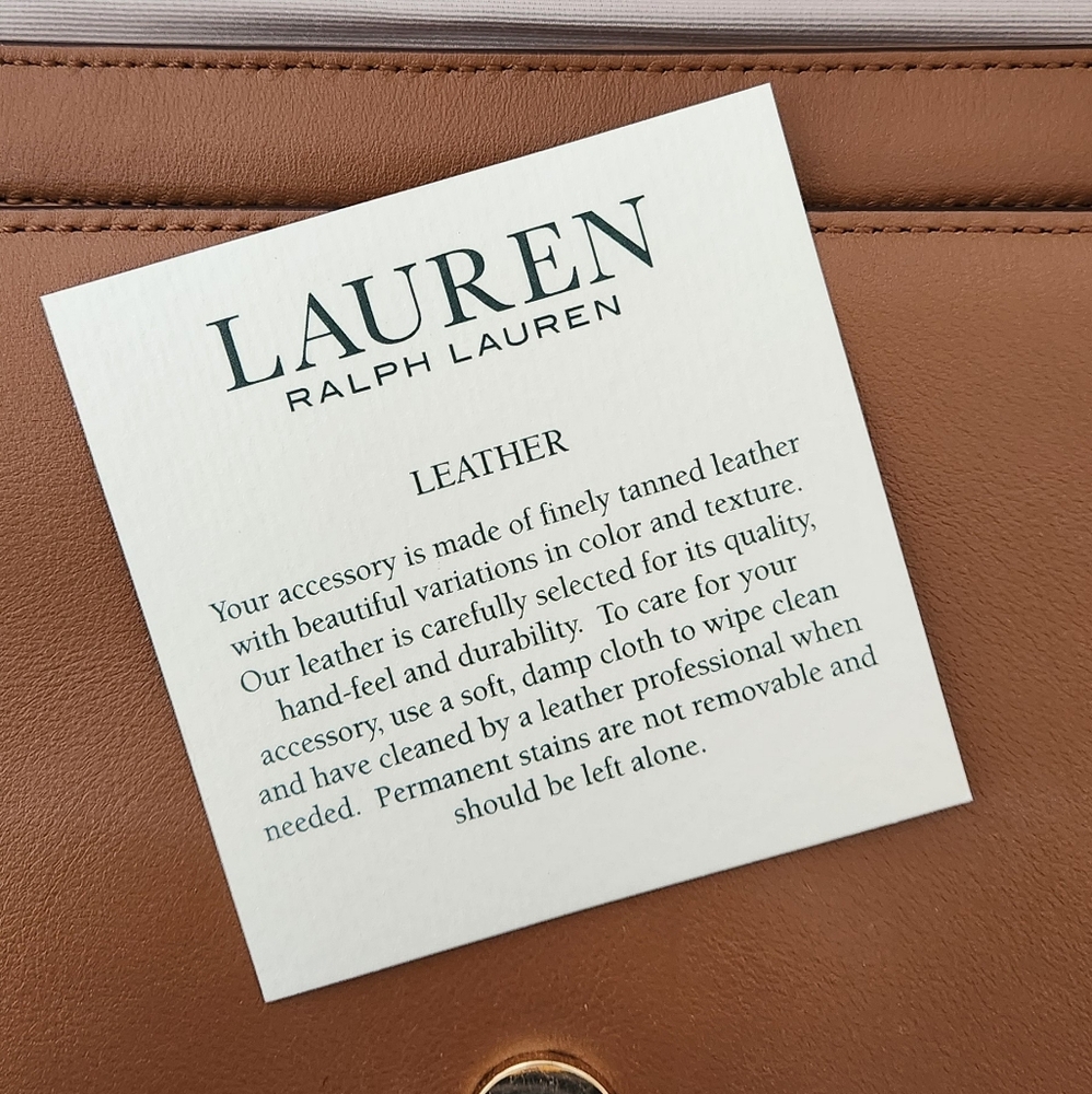 Lauren Ralph Lauren White and Brown Shoulder /Clutch Bag - Picture 8 of 13